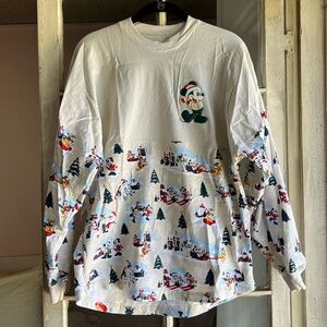 Walt Disney World Christmas Drop Shoulder Long Sleeve Shirt